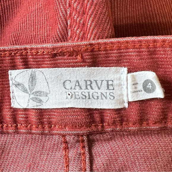Carve Designs Womens Oahu Corduroy Cut Off Shorts 4 Brick Red Frayed Hem Boho - Picture 5 of 6